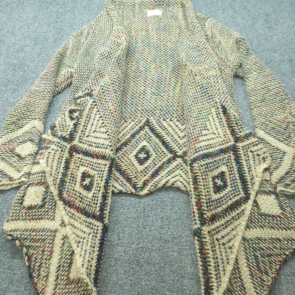 Dreamers by Debut Multi Color Geometric Diamond Open Front Cardigan M1519 M